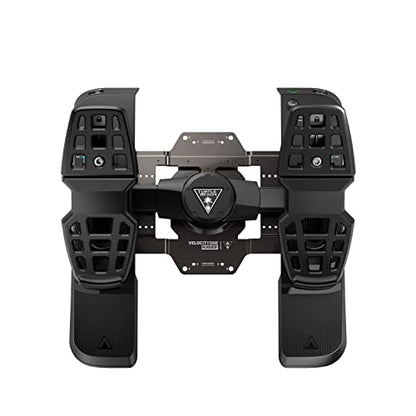 Turtle Beach VelocityOne Universal Rudder Pedals for Windows 10 & 11 PCs, Xbox Series X, Xbox Series S, and Xbox One Featuring Smooth Rudder Axis, Adjustable Brakes and Pedal Width – Black | Windows PC, Xbox Series X|S, Xbox One, Hall-Effect Axes, Swappab