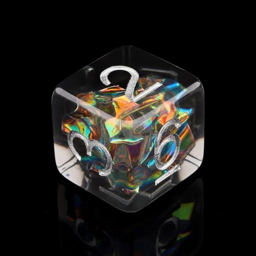 Haxtec DND Dice Set, 7 Pcs Iridescent Resin Polyhedral RPG Dice | Role Playing Games Dice with Velvet Pouch, Compatible with Dungeons and Dragons, Gifts for DM Masters, Black Silver - color: Black Gold Silver