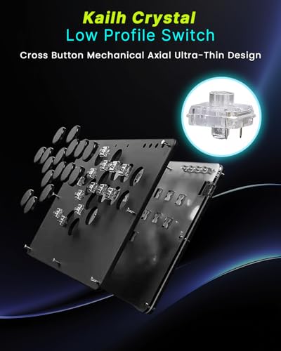 Sehawei Haute42 T16 Pro V2 Black All-Button Arcade Stick Gamerfinger with Turbo Functions & Custom RGB,Arcade Controller Street Fight for PC/Ps3/Ps4/Switch/Steam Game Keyboard-Supports Hot Swap & SOCD - color: T16 Black