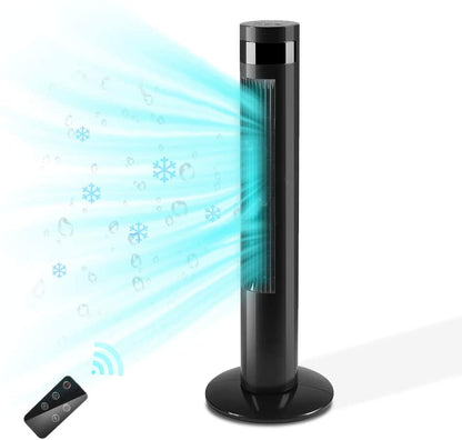 Antarctic Star Tower Fan Portable Electric Oscillating Fan Quiet Cooling Remote Control Standing Bladeless Floor Fans 3 Speeds Wind Modes Timer Bedroom Office (36 inch, Black) | Quiet Cooling Remote Control Standing Bladeless 3 Speeds Wind Modes Timer for