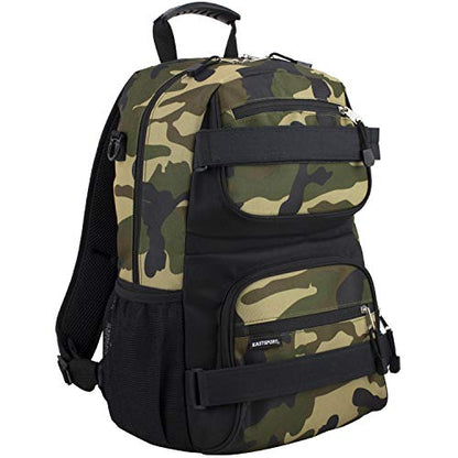 Eastsport Travel Skateboard Backpack Double Strap Laptop Bag Multi-Sport Design for Men and Women, Army Camo - color: Army Camo