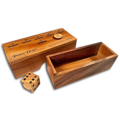 Creative Crafthouse Penny Drop Game – Travel Edition, Compact Dice Game for Family Fun, Made in USA - size: Travel