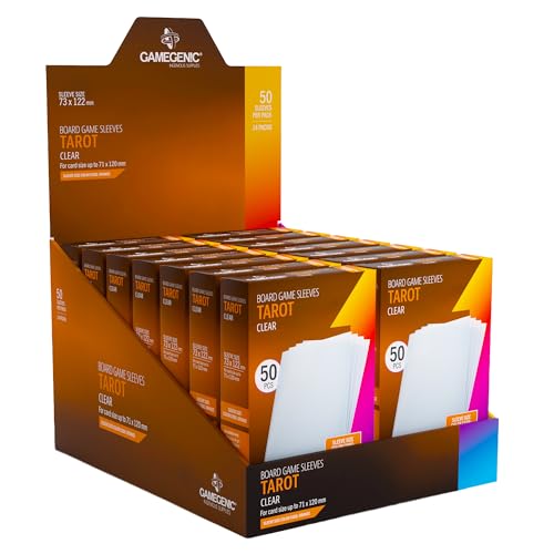 Prime Board Game Sleeves, Pack of 90 Extra-Clear Sleeves, 72 by 122 mm Card Sleeves Optimized for Use with Tarot Cards, Premium Card Protection, FFG Orange Color Code
