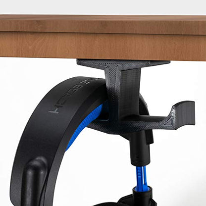BRAINWAVZ BigT Dual Headphone Stand (2 Pack), Under Desk Hanger for Headphones, Gaming Headsets, Mobiles Accessories, Stick On, No Screws, Black - style: Big T - 2 Pack