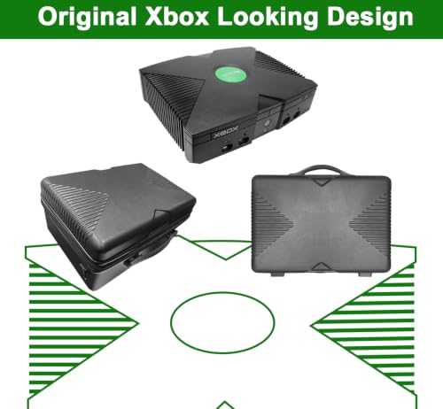 Xbox Series X Carrying Case, Compatible with XSX Console/Controllers/Headset/Games and Other Accessories - Protective Travel Case with Hard Shell & Customized Foam for Storage (Original Xbox Style)