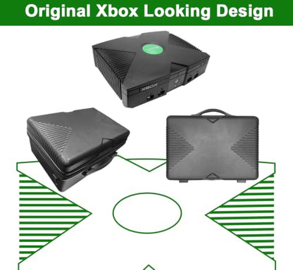 Xbox Series X Carrying Case, Compatible with XSX Console/Controllers/Headset/Games and Other Accessories - Protective Travel Case with Hard Shell & Customized Foam for Storage (Original Xbox Style)