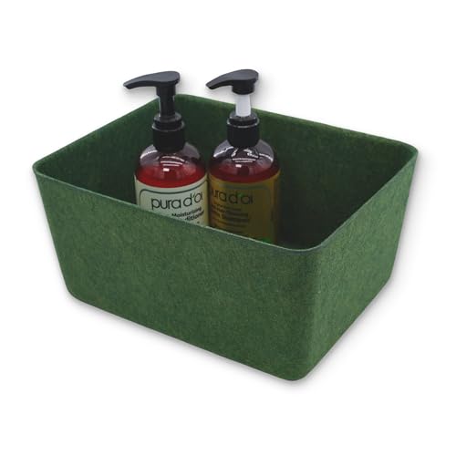 Welaxy Felt Deep Drawer Organizer Medium Forest Green Closet Storage Bin - color: Forest Green Bin, size: M