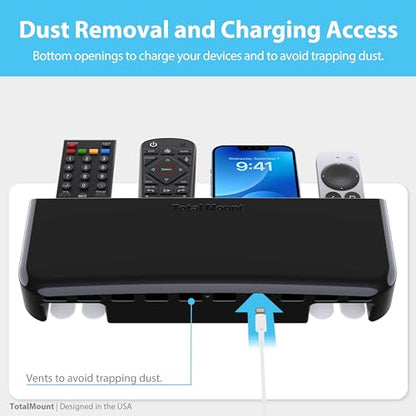TotalMount Drop-Free Remote Holder – Removable Adhesive Strips – Pro Black | Designed in the USA – Simply Put the Remotes In – No Tricky Magnet Alignment Needed (Holds 5 or 6 Remote Controls) - color: For 5 Or 6 Remotes – Premium Black