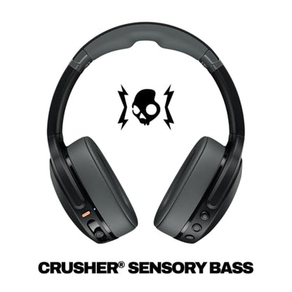 Skullcandy Crusher Evo Wireless Bluetooth Headphones with Multi-Sensory Bass, Noise Isolating Over-Ear Fit, Up to 40 Hours Battery, Microphone for iPhone Android - Asphalt - color: Asphalt