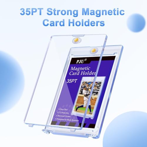 120ct Magnetic Card Holder, 35pt One Touch Card Holder for Trading Cards, Protectors Hard Plastic, U-V Protection Magnetic Display Case for Baseball, Game, Sports Cards - size: 120