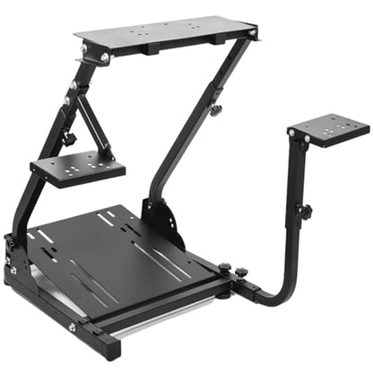 Anman racing simulator cockpit Steering Wheel Stand with Double Gear Shifter Mount Fit for Logitech G25 G27 G29 G920 G923,Foldable Gaming Cockpit Stand,without Pedal and Steering Wheel