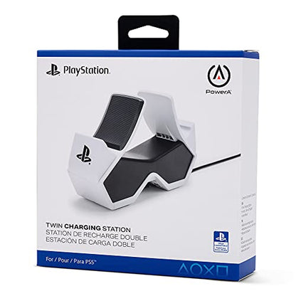 PowerA Twin Charging Station for Dualsense Wireless Controllers, Dualsense Controller Charging, Charge, Sony PlayStation, PS5, Officially Licensed - PlayStation 5 - style: Dual Charging