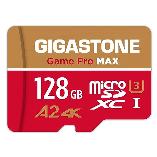 【for Switch 1 Only】 GIGASTONE 128GB Micro SD Card, 4K Game Pro MAX, A2 V30 Memory Card for Gaming Console, 4K UHD Video, Up to 150/100 MB/s, UHS-I U3 C10 with Adapter【5-Years Data Recovery】 - size: 128GB, style: Game Pro MAX 1-Pack UHS-I