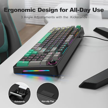 AK96 Mechanical Keyboard Smart Display & Knob, Top Mount 96% Wired Mechanical Keyboard USB-C, Hot Swappable, Software Support, Creamy Sounding, 96 Keys (Black) - color: Black