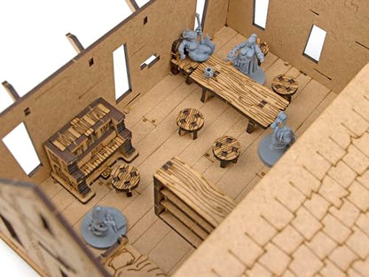 TowerRex Bar Furniture D&D Scatter Terrain Set for 28mm Miniatures, Dungeons and Dragons, Warhammer, Pathfinder DND Miniatures