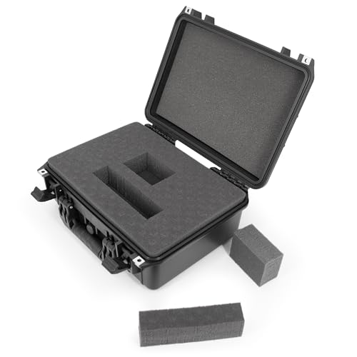 CASEMATIX 16" Waterproof Hard Case with Customizable Foam for Portable Electronics, Tools and Accessories - Hard Shell Plastic Case with Pre-Diced Travel Case Foam Interior - size: 16"