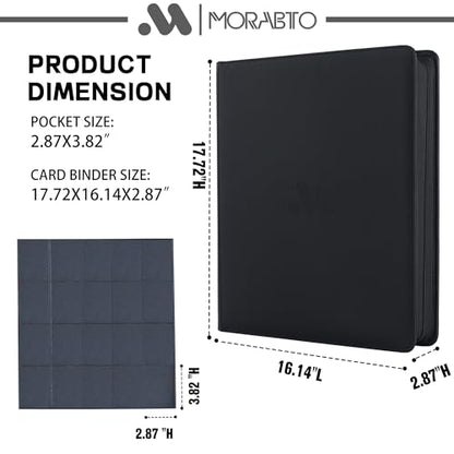 Card Binder 20 Pocket,Trading Card Binder Holds up to 2000 Cards with 50 Sleeves,Zipper Card Holder Album Compatible with TCG Card/Game Cards/Sports Card - color: Black, size: 20 Pocket 2000