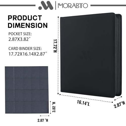Card Binder 20 Pocket,Trading Card Binder Holds up to 2000 Cards with 50 Sleeves,Zipper Card Holder Album Compatible with TCG Card/Game Cards/Sports Card - color: Black, size: 20 Pocket 2000