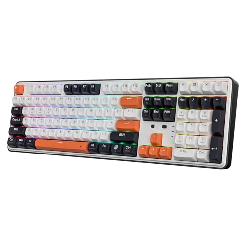 Redragon K689 PRO Wireless 108-Key Gasket RGB Gaming Keyboard, 4 Hotkeys | Extra Shortcut Keys, 0-Delay Tri-Mode, Cushioned Noise Dampening for Creamy Thocky Sound, Unfaded PBT Keycaps, PRO Software - color: Black Tangerine