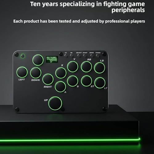 XIAO SHI MIN STORY Leverless Arcade Stick, All-Button Fight Controller with 13 Keys, RGB Lights, Hot-Swappable for PS4/PS3/PC/Switch, Arcade Fight Stick BlackStreet Fighter Style Gaming Keyboard