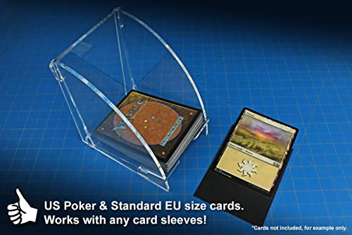 LITKO Standard Card Deck Holder | Single Pile, 150-200 | US/EU 70x100mm | Playing card tray for Magic, Pokémon & TCGs | Angled finger notch | Snap-fit, no glue | Laser-cut acrylic - color: Clear, size: Holds 150-200 Standard Cards. Single Pile
