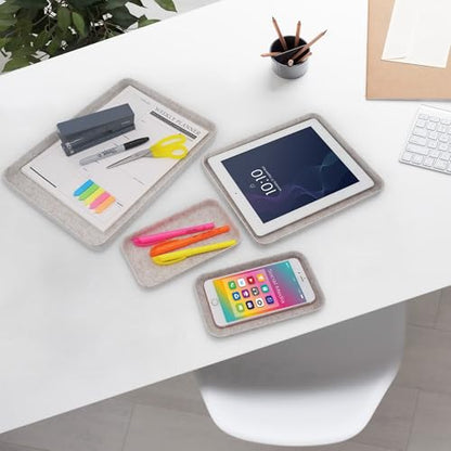 Welaxy Felt Nightstand Organizer 4pc Oatmeal Entryway Caddy DND Dice Tray - color: Oatmeal