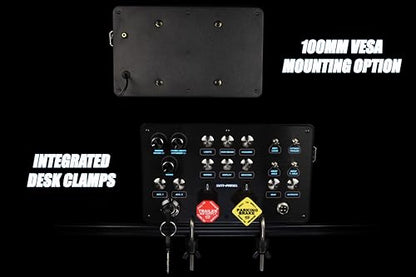 SIM-PANEL Classic 2 Button Box for ATS/ETS2 (American Truck Simulator/Euro Truck Simulator) (Premium Black Brushed Aluminum Finish with CB Communications) - style: Premium Black Brushed Aluminum Finish With CB Communications