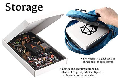 Forged Dice Co. Dice Tray 14" - Double Sided and Removable Neoprene Rolling Dice Mat - for Any Dice or Board Game, Tabletop RPGs Like D&D Pathfinder Roleplaying Game Black Tray w/Purple D20 Icon Mat - color: Black Tray W/ Purple/Black D20 Icon Mat