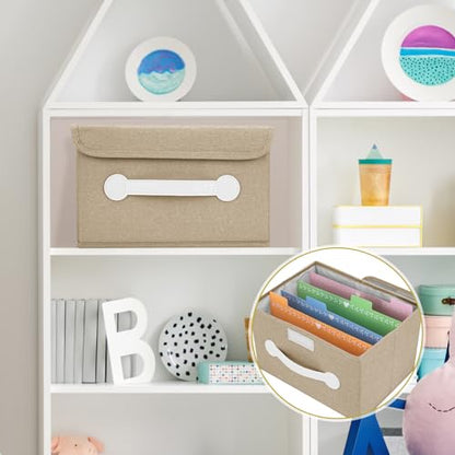 Greeting Card Organizer Box with 16 Dividers,Collapsible Greeting Card Storage Box With Lids，Ideal for Greeting Cards,Recipes, Photos, Envelopes, Keepsake（Beige，84 Pcs Labels） - color: Beige