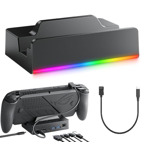 Docking Station for ROG Xbox Ally X, TanReginal Dock for Steam Deck/Legion Go, 6-in-1 ROG Ally Hub with 4K@120Hz HDMI, Gigabit Ethernet Port, 100W PD Fast Charging, Dual USB 3.2 Ports - color: black
