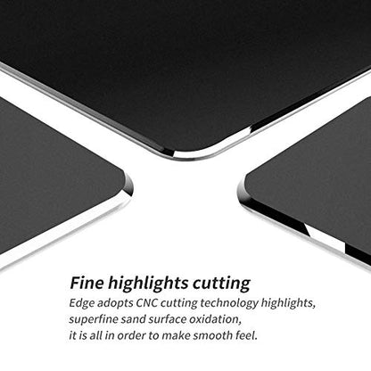 Vaydeer Hard Metal Aluminum Mouse Pad Clear Modern Smooth Magic Ultra Thin Double Side Design Mouse Mat Waterproof Fast and Accurate Control Compatible for Gaming and Office, Black, 11.81X9.45 Inch - color: Black, size: 11.8L x 9.5W inches
