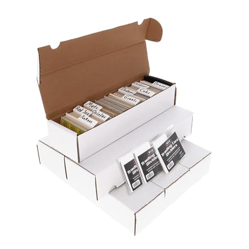 BCW 800ct Trading Card Storage Box & Horizontal Card Dividers – 6 Boxes & 30 Dividers | Sports Card, TCG & CCG Organizer | Trading Card Storage Solution - style: 6 Boxes + 30 Dividers