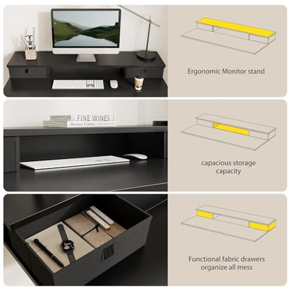 Agilestic 63 x 24 Inches Electric Standing Desk with 2 Storage Drawers, Stand Up Desk Adjustable Height, Sit and Stand Computer Table with Splice Board, White - color: Black, size: 63 x 24 Inches with 2 drawers