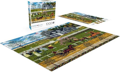 Buffalo Games Charles Wysocki, Boccie Ladies, 1000 Piece Puzzle for Adults | Jigsaw Puzzle with Full-Size Reference Poster, Precision-Cut Pieces, Snap Fit, Minimal Puzzle Dust, Made in USA