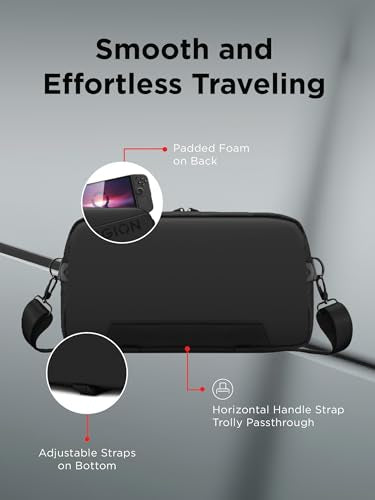 Lenovo Legion Sling Bag, Waterproof Carrying Case Bag for Legion Go Gaming Console, Black, Custom Fit Console Carrier, Adjustable Shoulder Strap, Multiple Compartments, Durable and Stylish Design - size: Legion Go Sling Bag