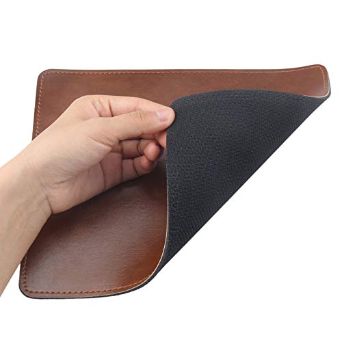 Non-Slip Rubber Base Leather Mousepad for Laptop Computer PC Personality Desings Gaming Mouse Pad Mat 9.45 X 7.87 inch (Leahter Mouse Pad-Coffee, 9.45 X 7.87 inch) - color: Leahter Mouse Pad-Coffee