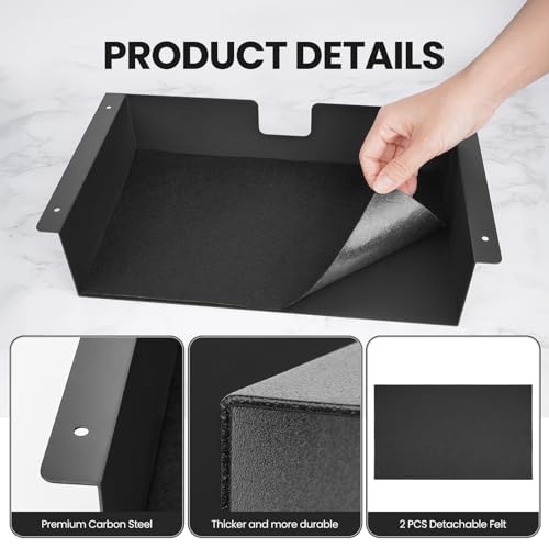 2 Pack Under Desk Shelf - 13 Inch Under Desk Storage Shelf, Metal -Under Desk Organizer - Under Shelf Storage for Office Tables & Workstations