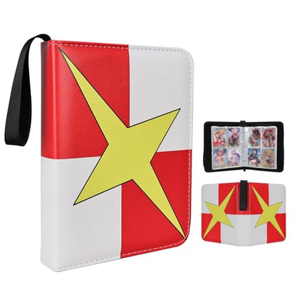 Collectible Trading Card Albums,4 Pocket Card Binder, 400 Double Sided Pocket,PU Premium Zip Trading Card Binder for TCG, MTG,Sports Cards (White& Yellow& Red) - color: White& Yellow& Red