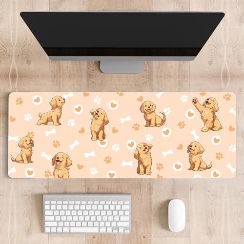 Mousepad Desk Mat Gaming Large Keyboard Cute Office Desktop Computer Laptop Dog XXL Long Giant Big Kawaii Aesthetic Girly Pretty Design Women Girl Gamer Oversized Wide 30x12'' Mousepad - color: Dog