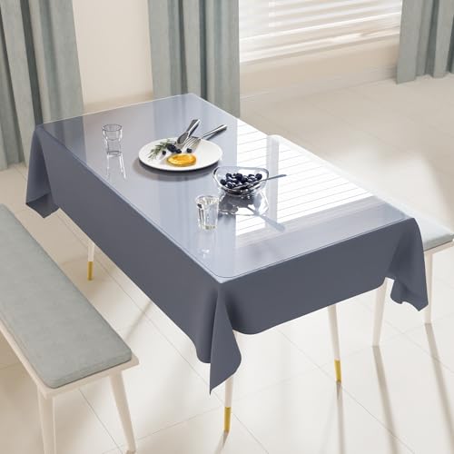 24" x 48" Crystal Clear Plastic Table Cover Protector, Spill Resistant Soft PVC Desk Pad Mat, 1.5mm Thick Rectangle Vinyl Table Top Protector for Dresser, Office, Dining Room Table - color: Clear, size: 24" x 48"