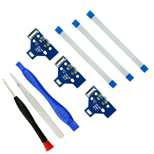 CTHTBZ 3PCS JDS-001 Charging Port for PS4 Controller, Replacement Micro USB Adaptor Charger Socket Board Connector Module Assembly Connector for Playstation 4， Flex Cable,Screwdriver - color: JDS-001