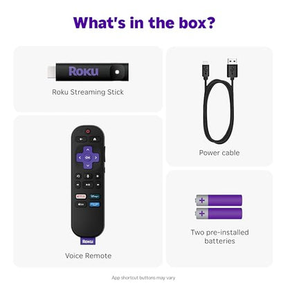 Roku Streaming Stick HD with Voice Remote | Compact 4K Streaming Device for TV with Roku Voice Remote & Long-Range Wi-Fi - Free & Live Local News, Sports - style: HD