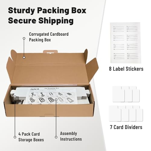 NUMINA 4 Pack 2-Row Card Storage Boxes (Holds Up to 1600 Cards per Box), Easy Access Trading Card Organizer for MTG & Sports Cards, Fits Sleeved & Toploader Cards - size: 4 Pack