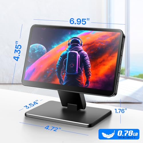 ROADOM 7" Touchscreen Monitor, 1024x600 IPS Raspberry Pi Screen, HDMI | 5-Point Touch, Dual Speakers, Plug & Play, Pi 5/4/3/Zero, Home Assistant, Gaming, PC Sub-Monitor, 3 Display Modes, with Case - size: 7 Inch