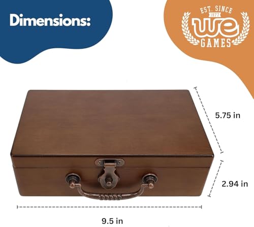 WE Games Double 9 Dominoes in Walnut Stained Wooden Treasure Box, Dominoes Set for Adults, Ivory Color Double Nine Domino, Classic Board Games, Tile Games - color: Walnut