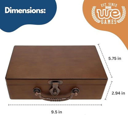 WE Games Double 9 Dominoes in Walnut Stained Wooden Treasure Box, Dominoes Set for Adults, Ivory Color Double Nine Domino, Classic Board Games, Tile Games - color: Walnut