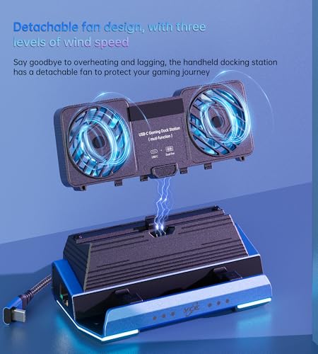 Legion Go/ROG Ally/Steam Deck Dock - 13-in-1 Docking Station Dismantling Dual Cool Fans Steam, 4K@60Hz, 4 USB Ports, 100W PD Charging, Gigabit Ethernet Fit for Steam Deck - color: 13 in 1