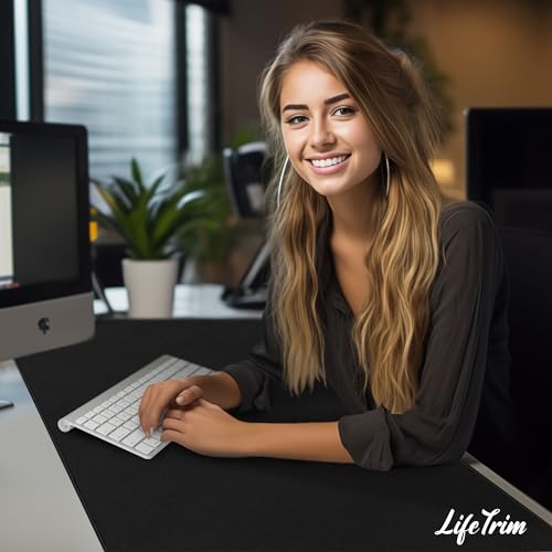 LifeTrim Huge 46”x17” 5mm Gaming Mouse Pad Large Mouse Pad for Desk Gaming Giant Black XXL Thick Long Extra Large Extended Big Gamer Desk Mat - size: 46" x 17"