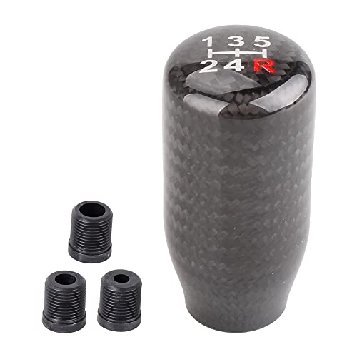 Carbon Fiber Shift Knob for Automatic and Manual Vehicles, Carbon Fiber Gear Shift Knob, 5 Speed Black - size: 5 Speed