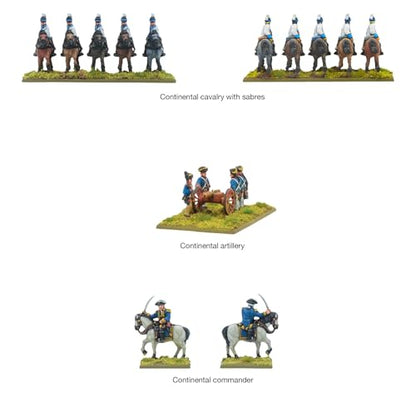 Warlord Games Revolution! - Continental Army Brigade - Epic Scale Miniatures for Black Powder Highly Detailed American War of Independence Era for Table-top Wargaming